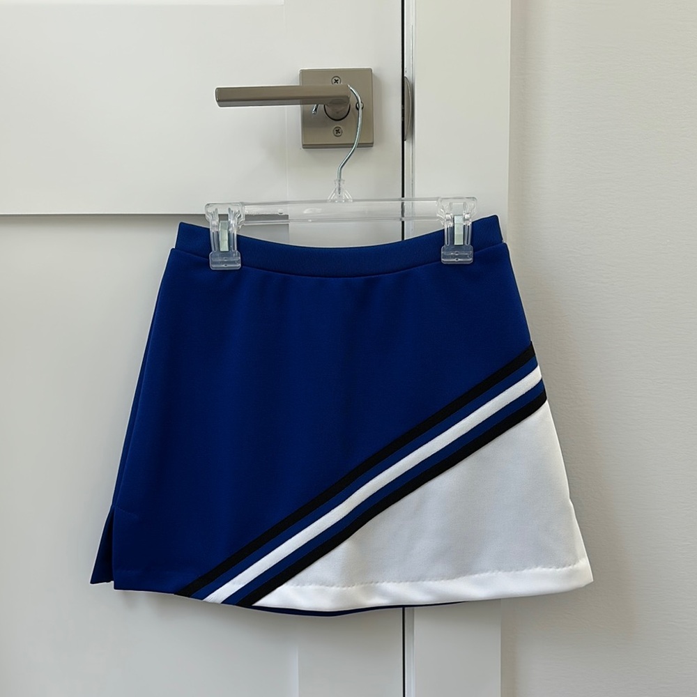 Cheer Skirt Blue and White Asymmetrical A-Line Mini